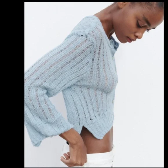 🩵OPEN KNIT CARDIGAN - Picture 5 of 13